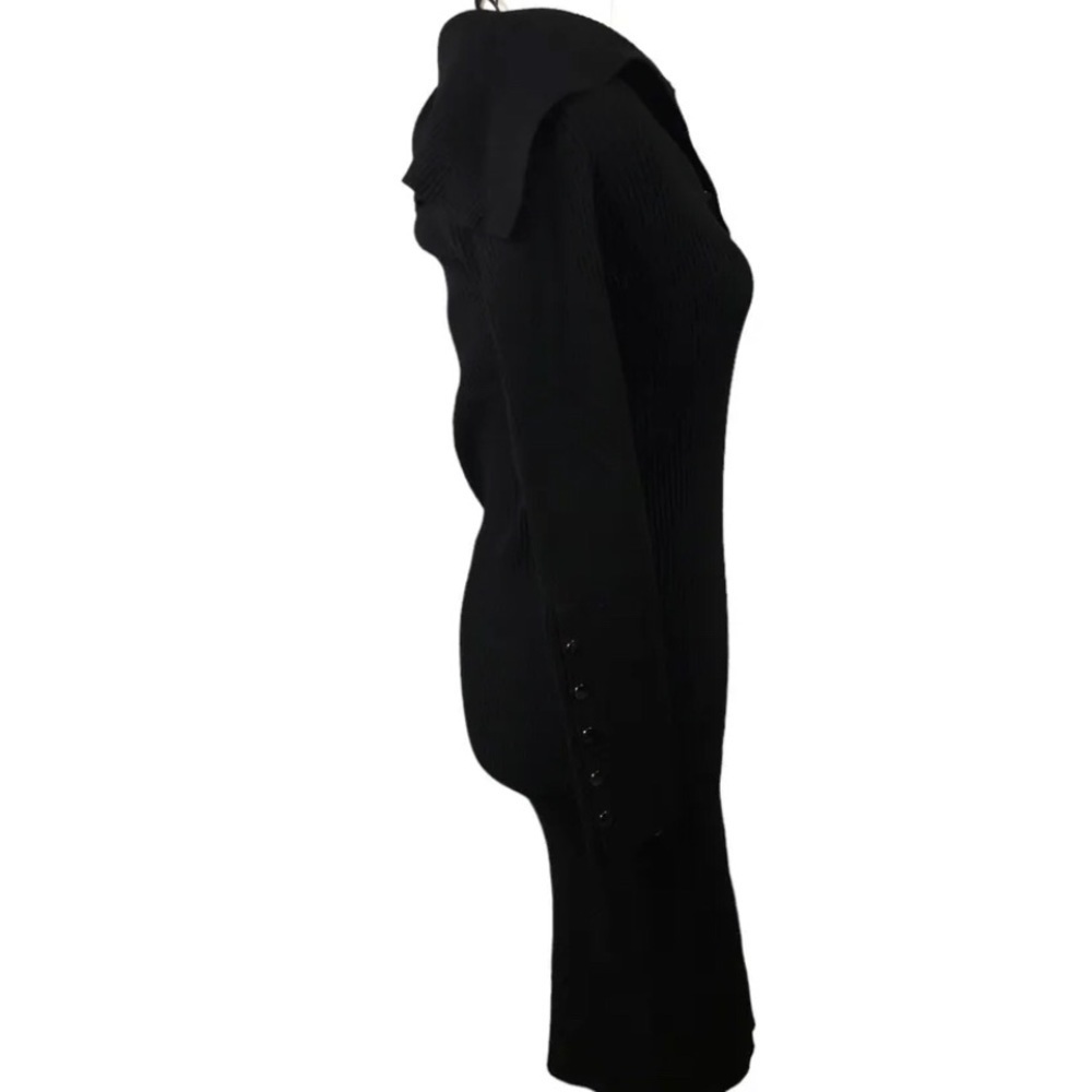 House of Harlow 1960 Dress Womens S Black Henley Knit Whimsigoth Bodycon New - Picture 4 of 9